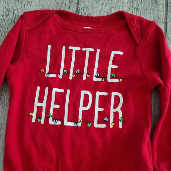 🏷 3/$15 or 5/$20 Old Navy Baby “Little Helper” Holiday Outfit Set 6–12 Months - Picture 3 of 6